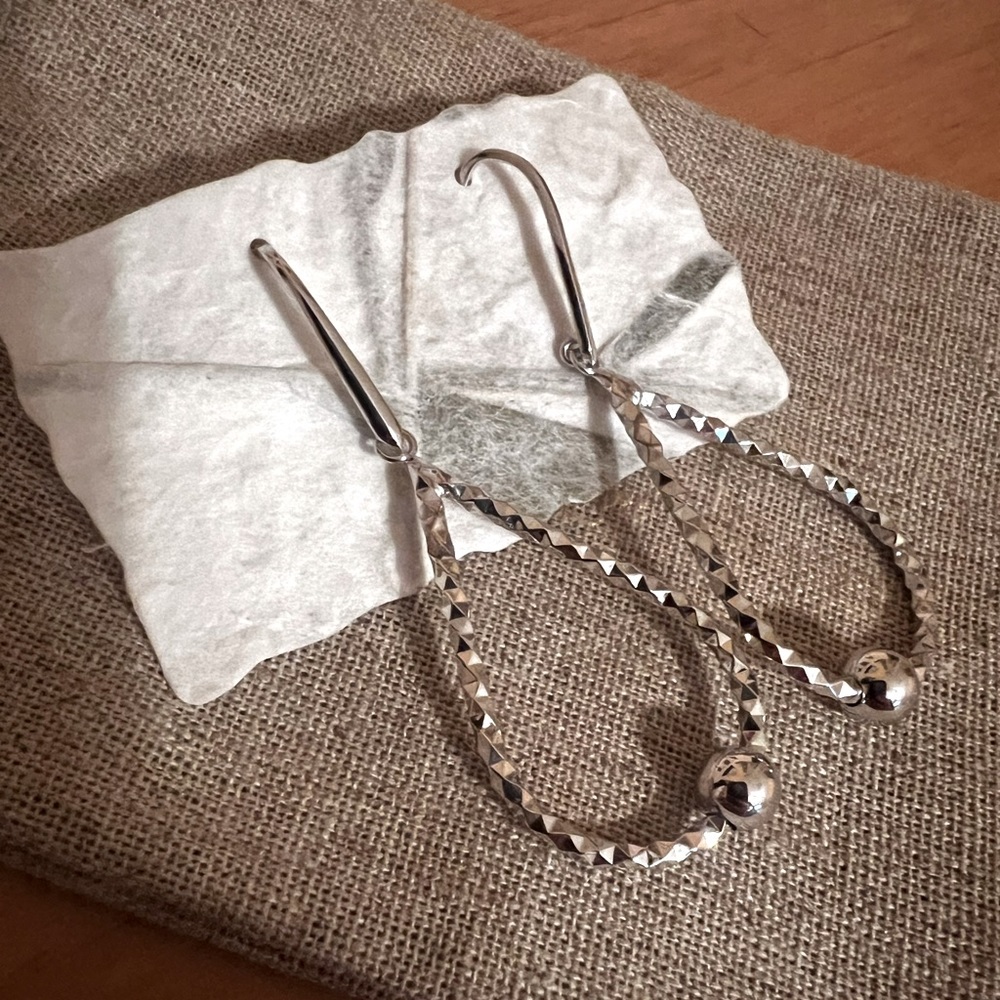 Diamond Cut Dangle Earrings